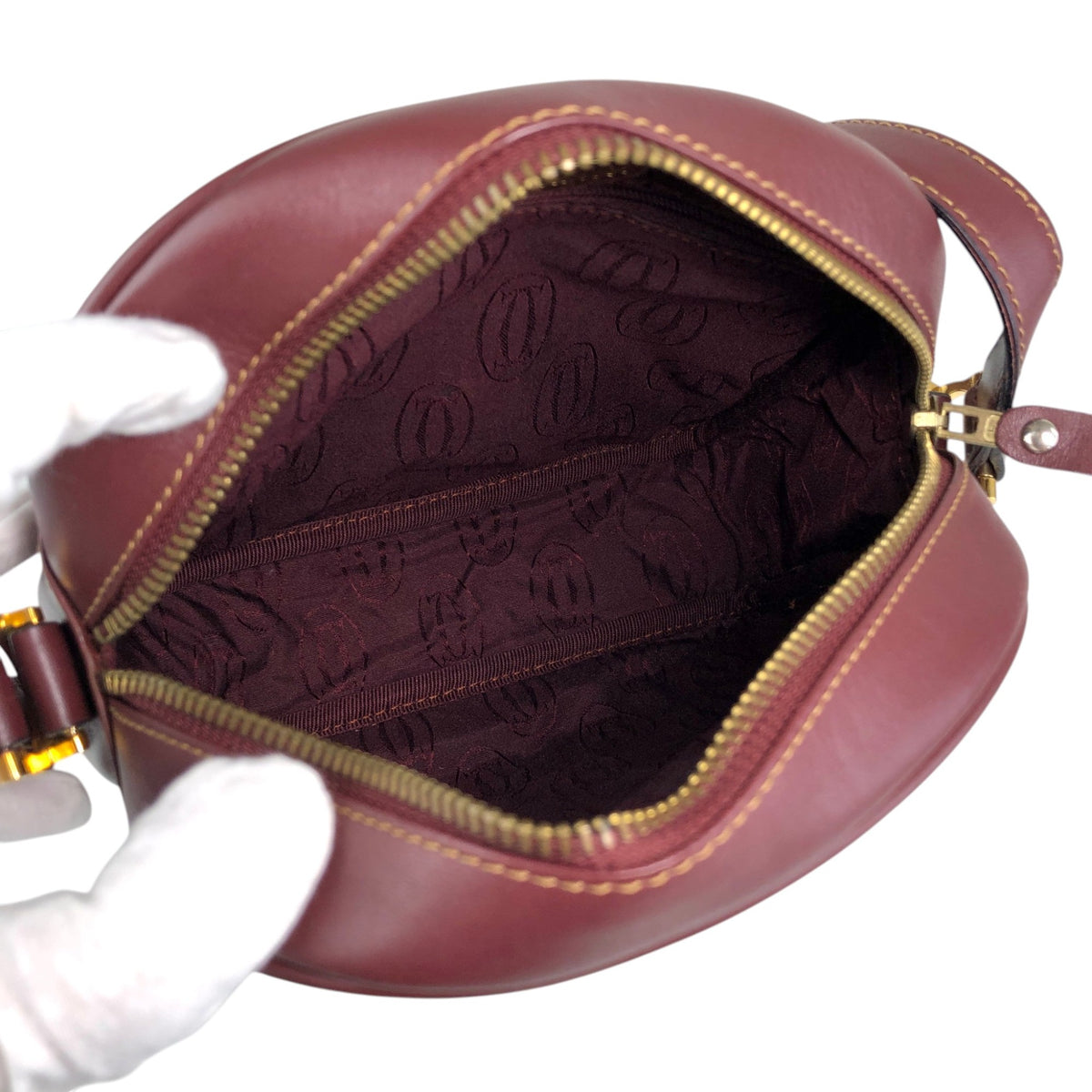 Cartier Logo Shoulder bag Bordeaux Vintage mvp2iy