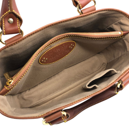 CELINE Macadam Canvas Leather Handbag Beige Vintage ybm6xd