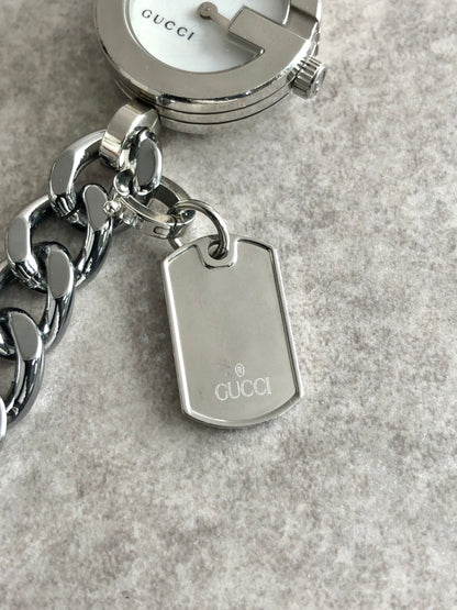 GUCCI Bracelet Watch Silver YA107 Vintage cku7id