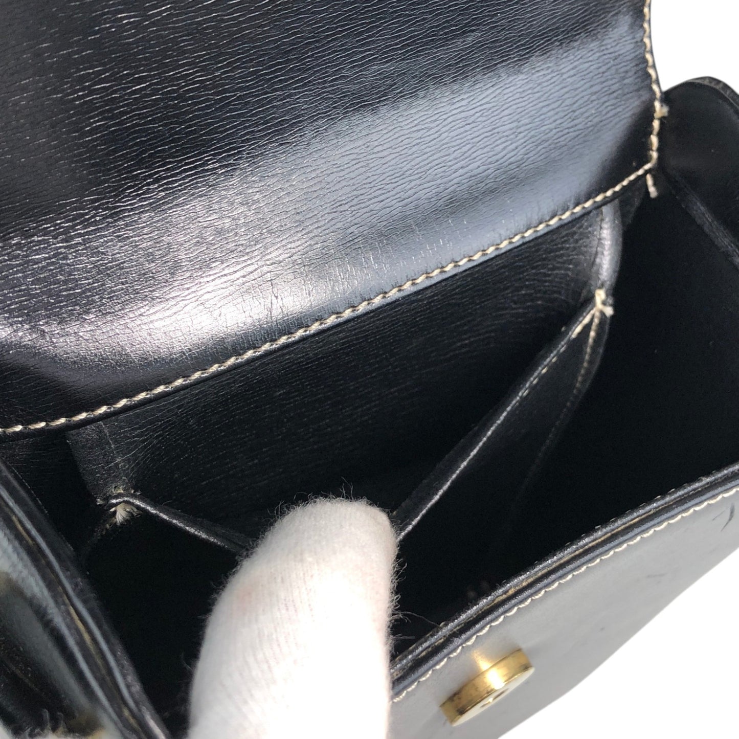 Christian Dior CD Logo Small Shoulder bag Black Vintage esfjwx