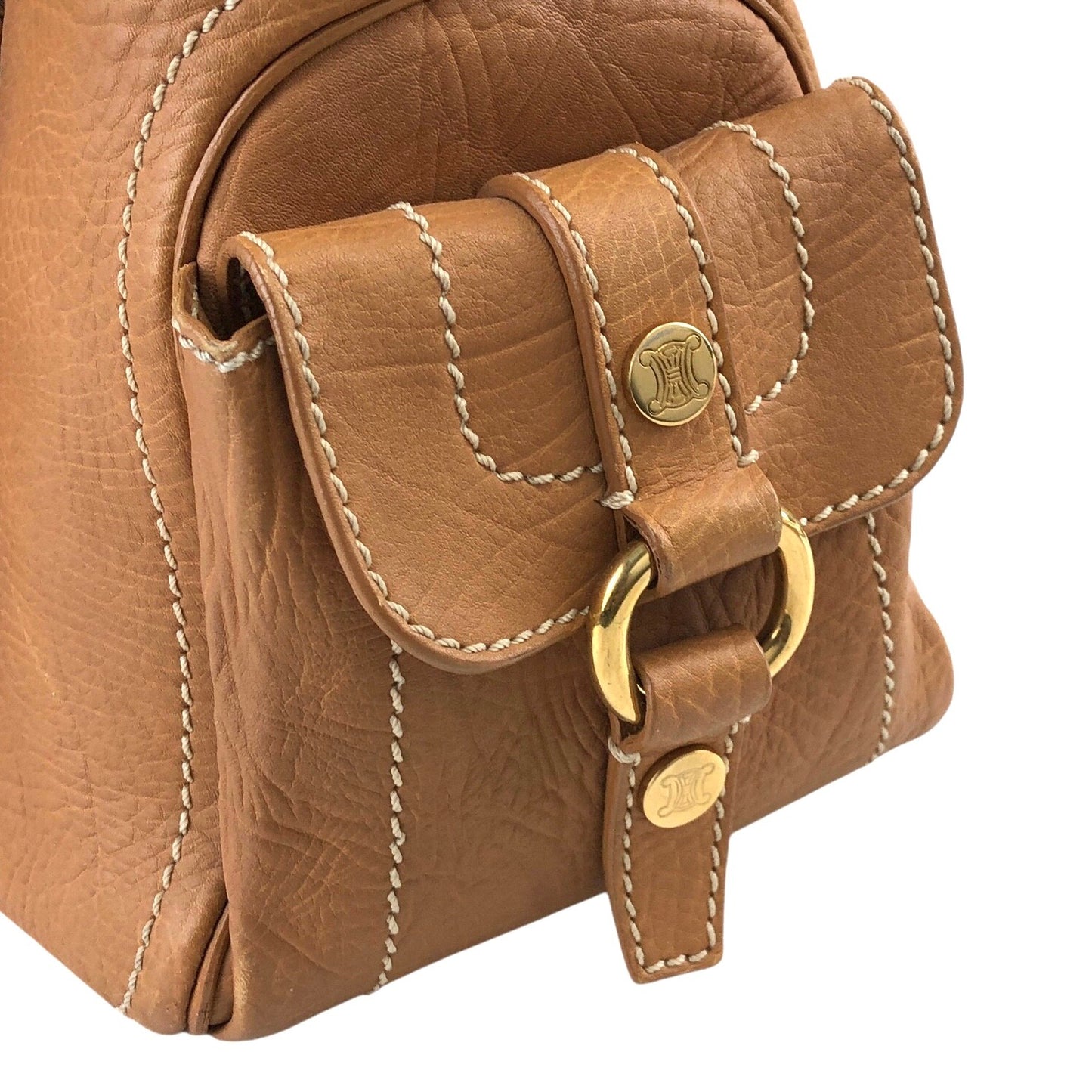 CELINE Blason Handbag Camel Vintage d6g4j8