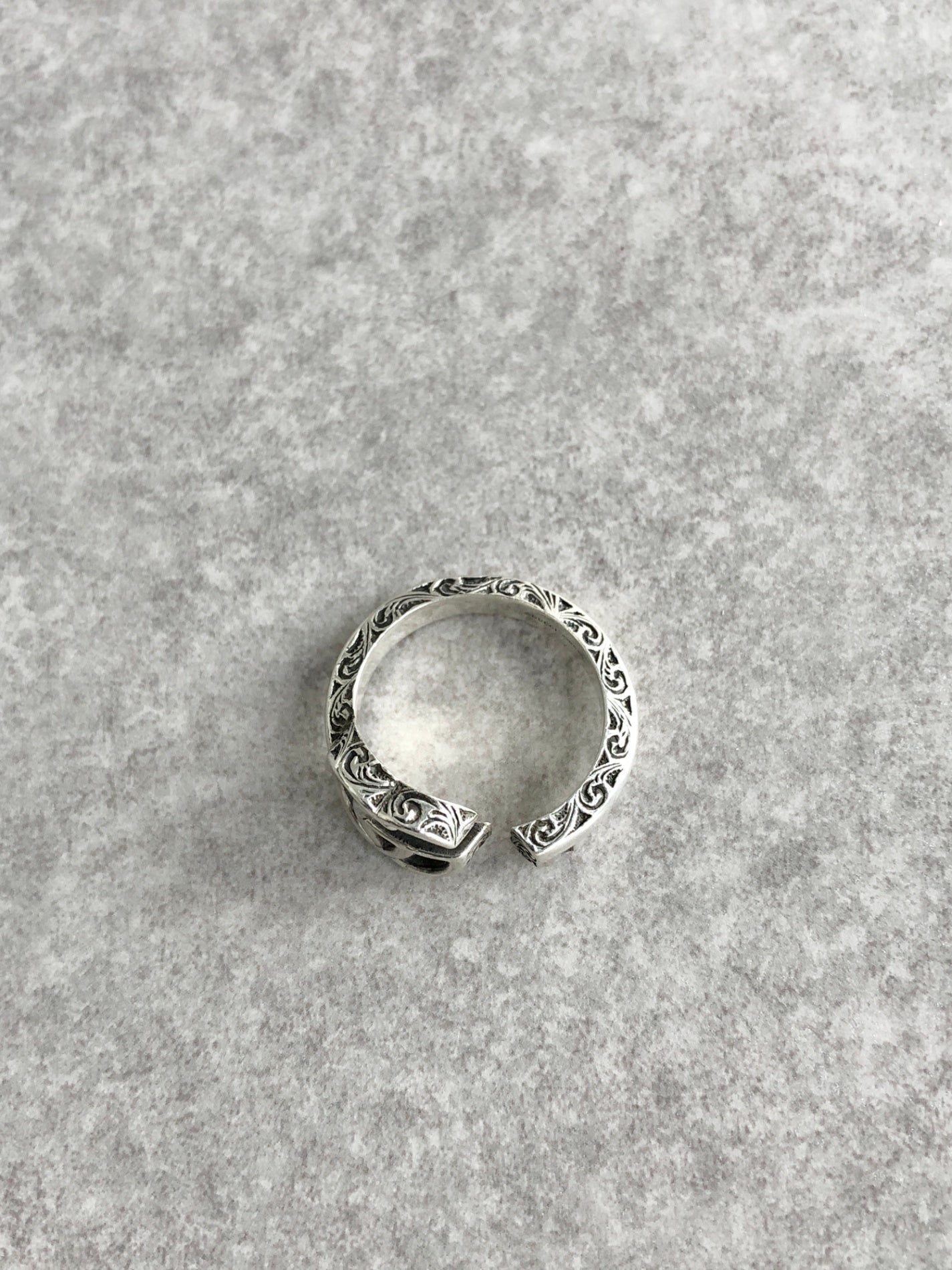 GUCCI Interlocking SILVER925  Ring Silver Vintage 7rftsk