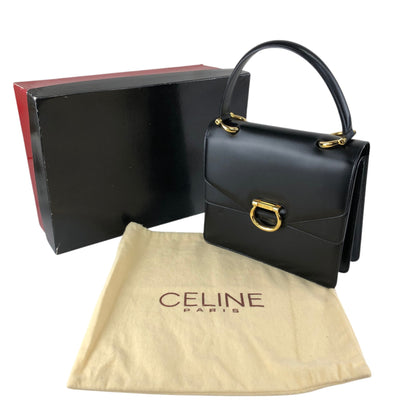 CELINE Gancini Handbag Black Vintage hkm3p8