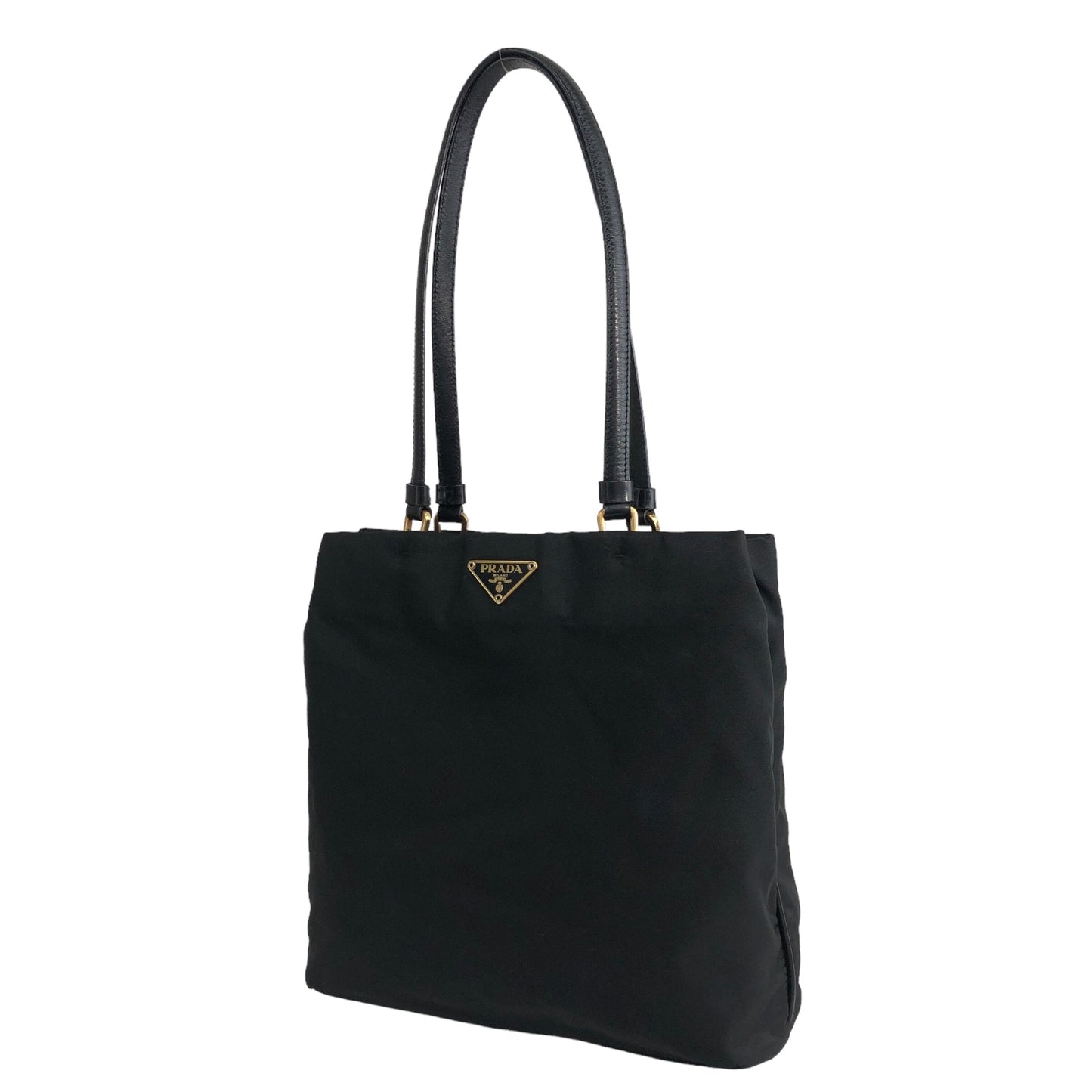 PRADA Triangle Logo Totebag Handbag Black Vintage 6ihn7n