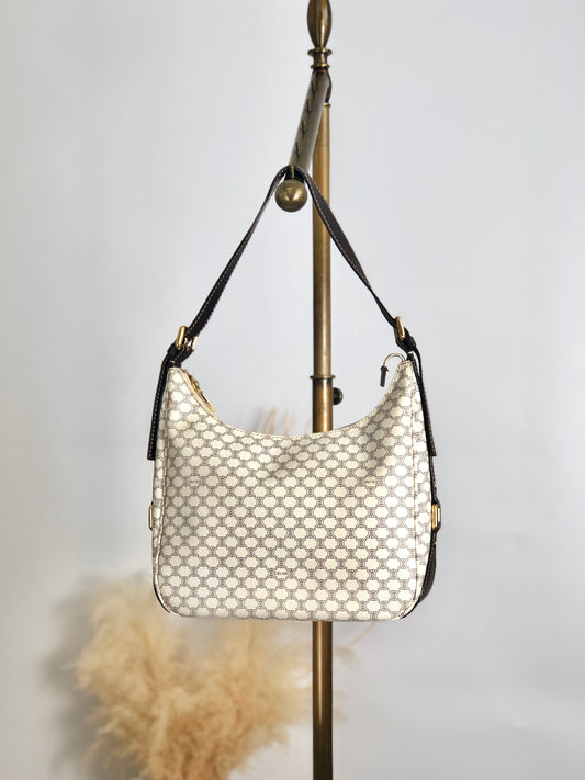 CELINE Macadam Shoulder bag White Vintage sf8jz2