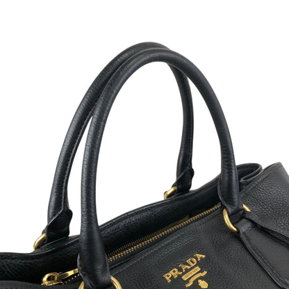PRADA Logo Two-way Handbag Shoulder bag Black Vintage 7kpf4k