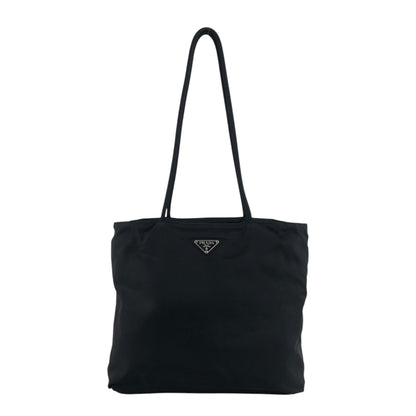 PRADA Triangle Logo Totebag Black Vintage efichx