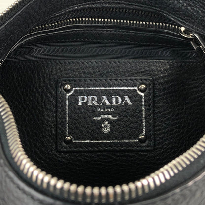 PRADA Logo Shoulder bag Black Vintage j4hmuw