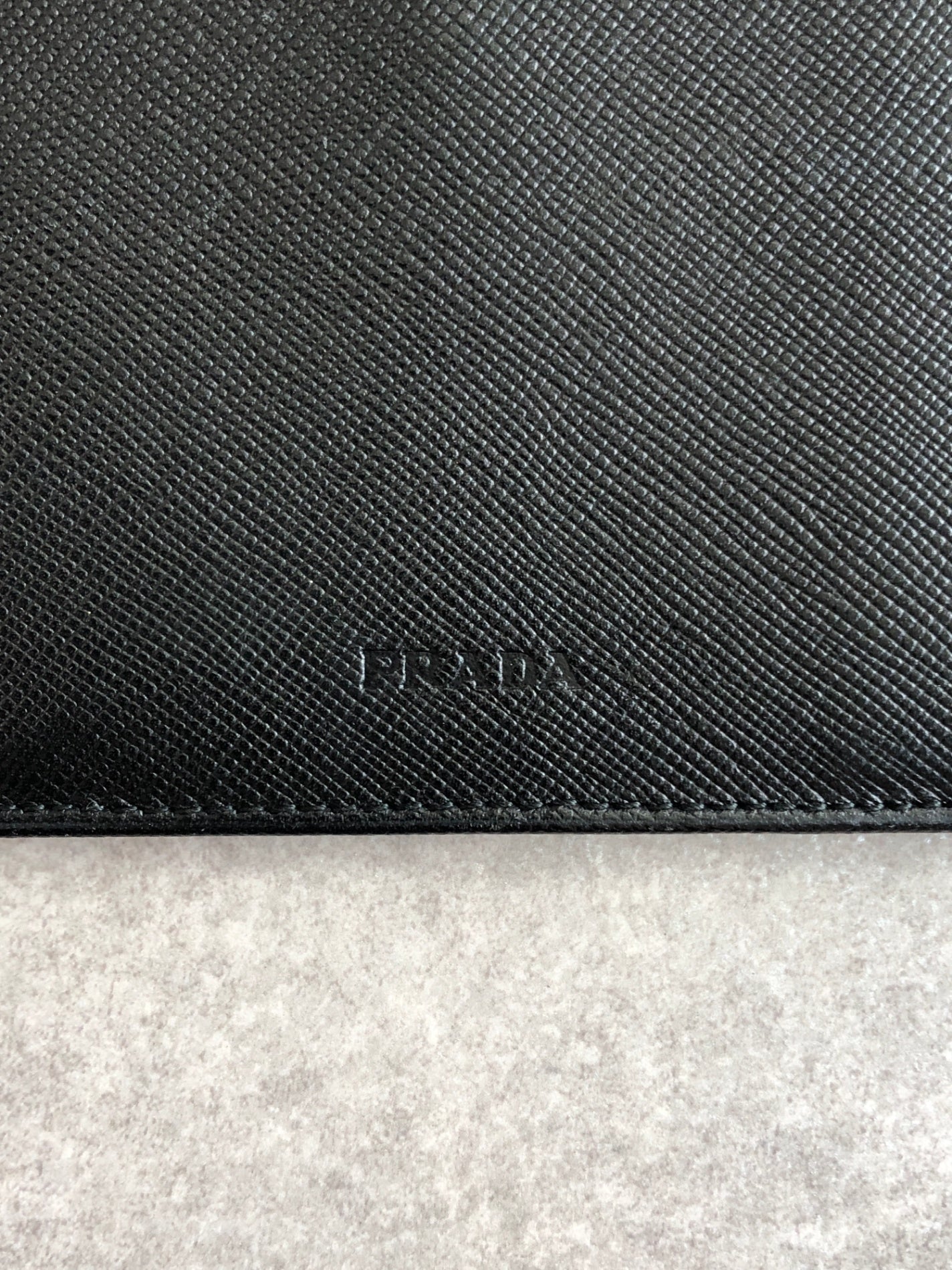 PRADA Logo Embossed Folded Wallet Black Vintage g5i3kc