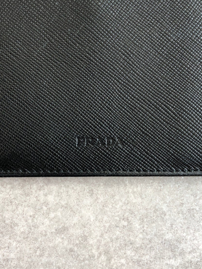 PRADA Logo Embossed Folded Wallet Black Vintage g5i3kc