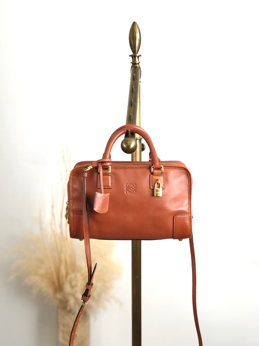 LOEWE Amazona23 Anagram Two-way Small Boston bag Shoulder bag Brown Vintage 3m6b28