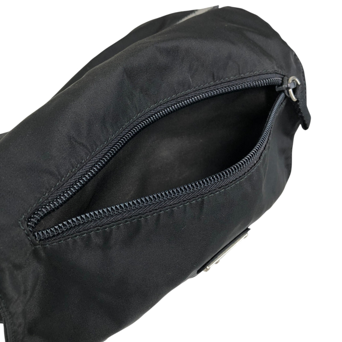 PRADA Tessuto Triangle Logo Shoulder bag Black Vintage p4wsch
