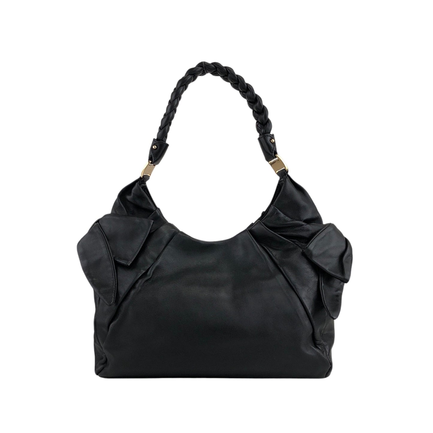Salvatore Ferragamo Vala Ribbon Shoulder bag Black Vintage r8f2um