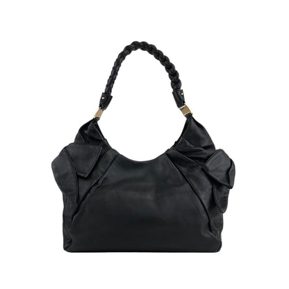 Salvatore Ferragamo Vala Ribbon Shoulder bag Black Vintage r8f2um
