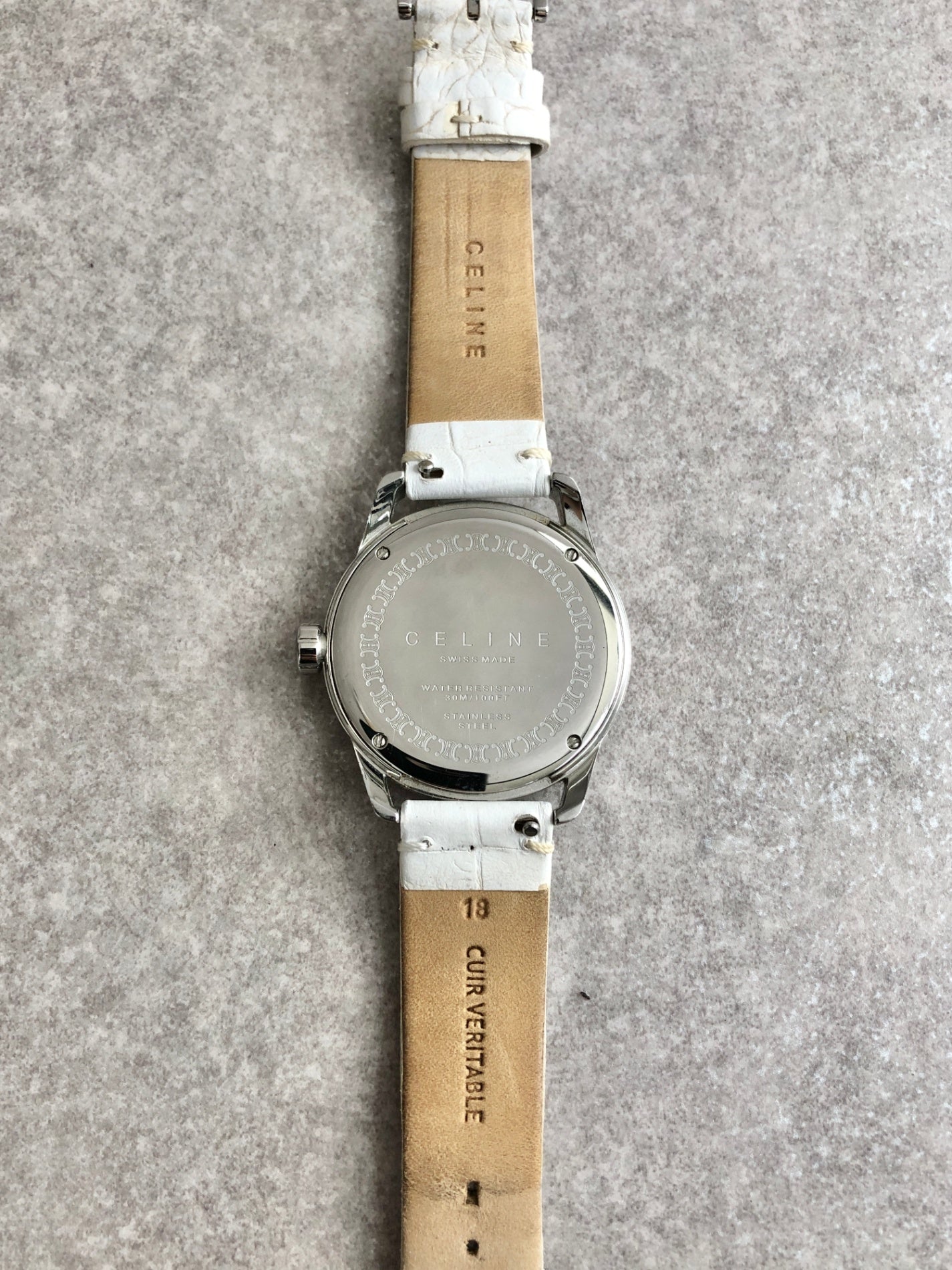 CELINE Quartz Watch White Vintage x4tfzi