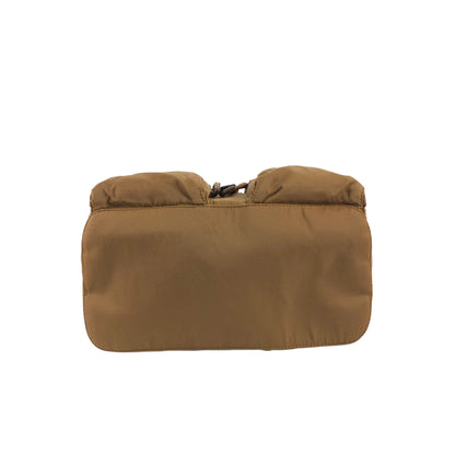 PRADA Triangle Logo Double Pocket Backpack Brown Vintage rne3iv