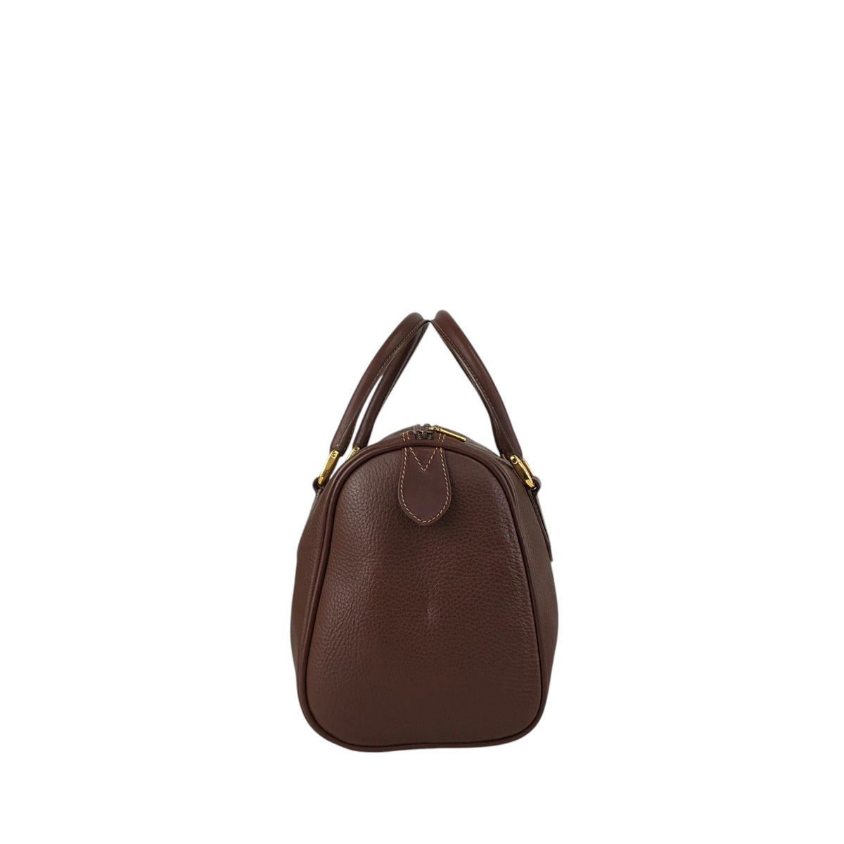 GUCCI Logo Embossed Small Boston bag Handbag Brown Vintage tpnfiv