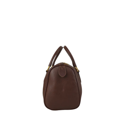 GUCCI Logo Embossed Small Boston bag Handbag Brown Vintage tpnfiv