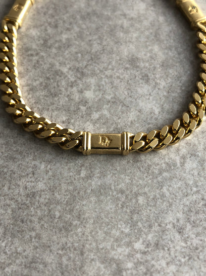 Christian Dior Logo Bracelet Gold Vintage 78253e