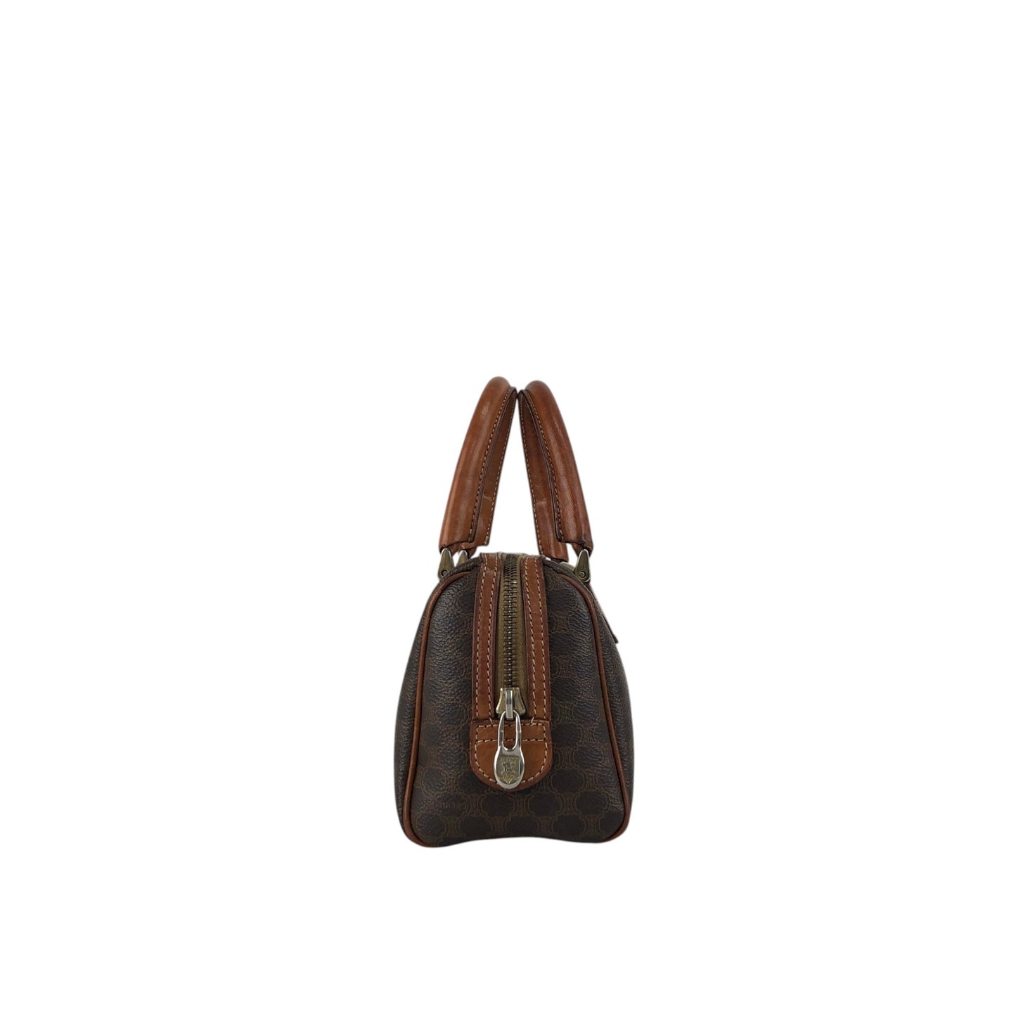 CELINE Macadam Two-way Small Boston bag Shoulder bag Brown Vintage b6a3tr