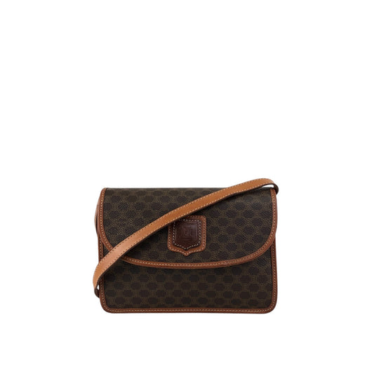 CELINE Macadam Blason Shoulder bag Brown Vintage ytvnjg