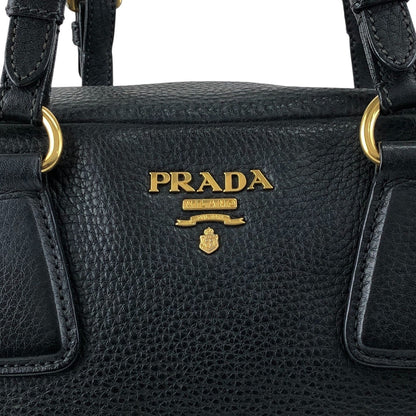 PRADA Logo Small Boston bag Handbag Black Vintage c8s4mf