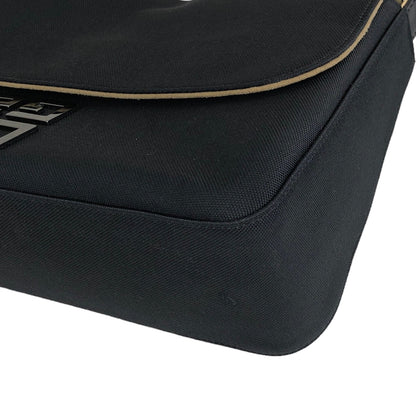 GIVENCHY Logo Canvas Leather Handbag Shoulder bag Black Vintage gbvuzi
