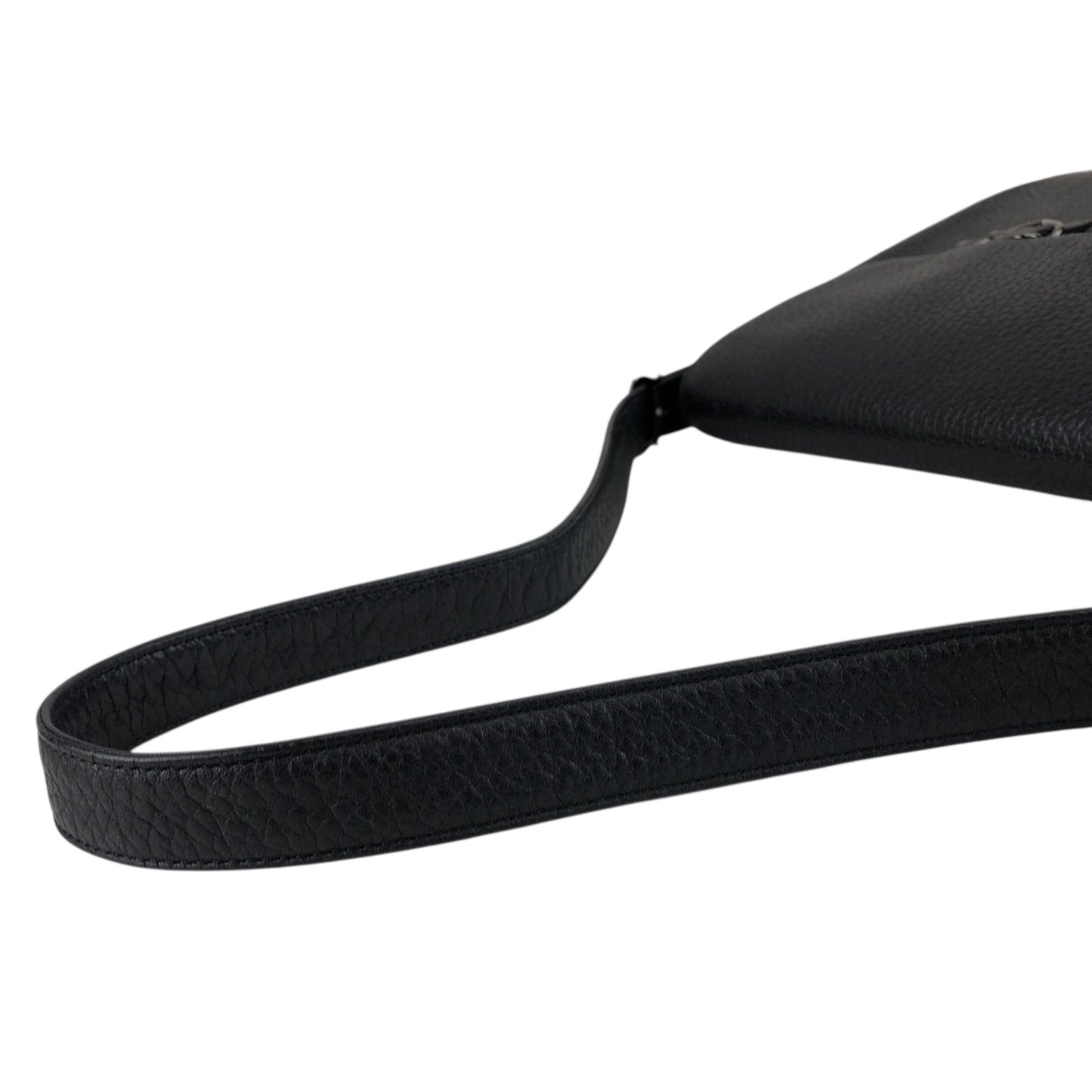 Yves Saint Laurent Logo Buckle Shoulder bag Black Vintage geb2iw