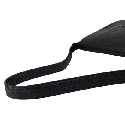 Yves Saint Laurent Logo Buckle Shoulder bag Black Vintage geb2iw