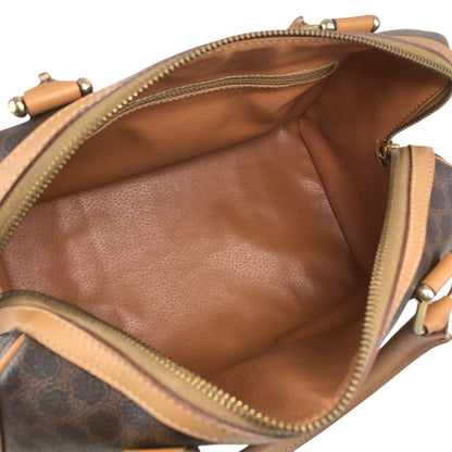 CELINE Macadam Small Boston bag Handbag Brown Vintage 2iu55c