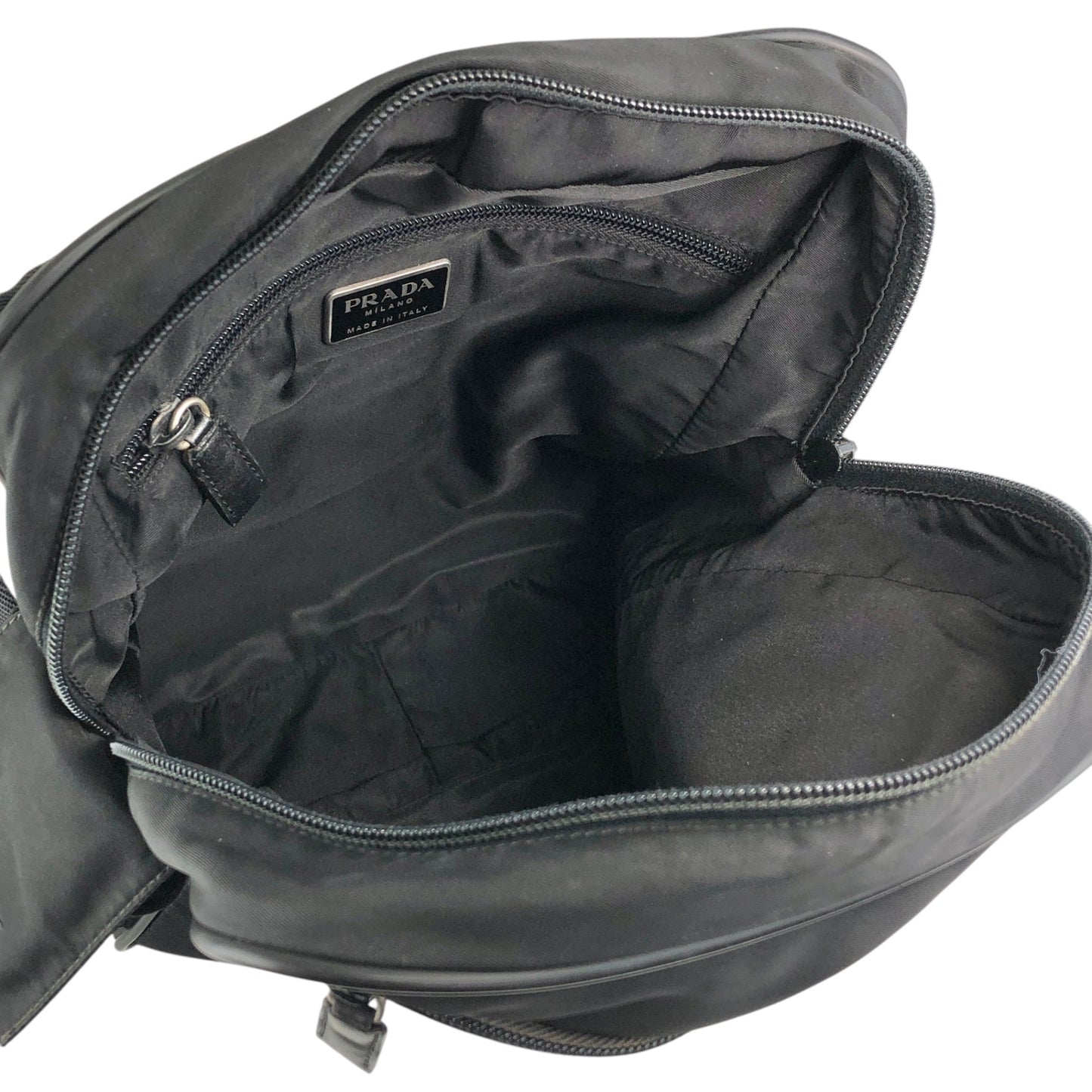 PRADA Tessuto Triangle Logo Sling bag Black Vintage p8ymye