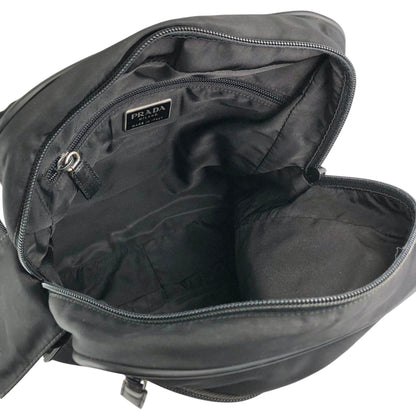 PRADA Tessuto Triangle Logo Sling bag Black Vintage p8ymye