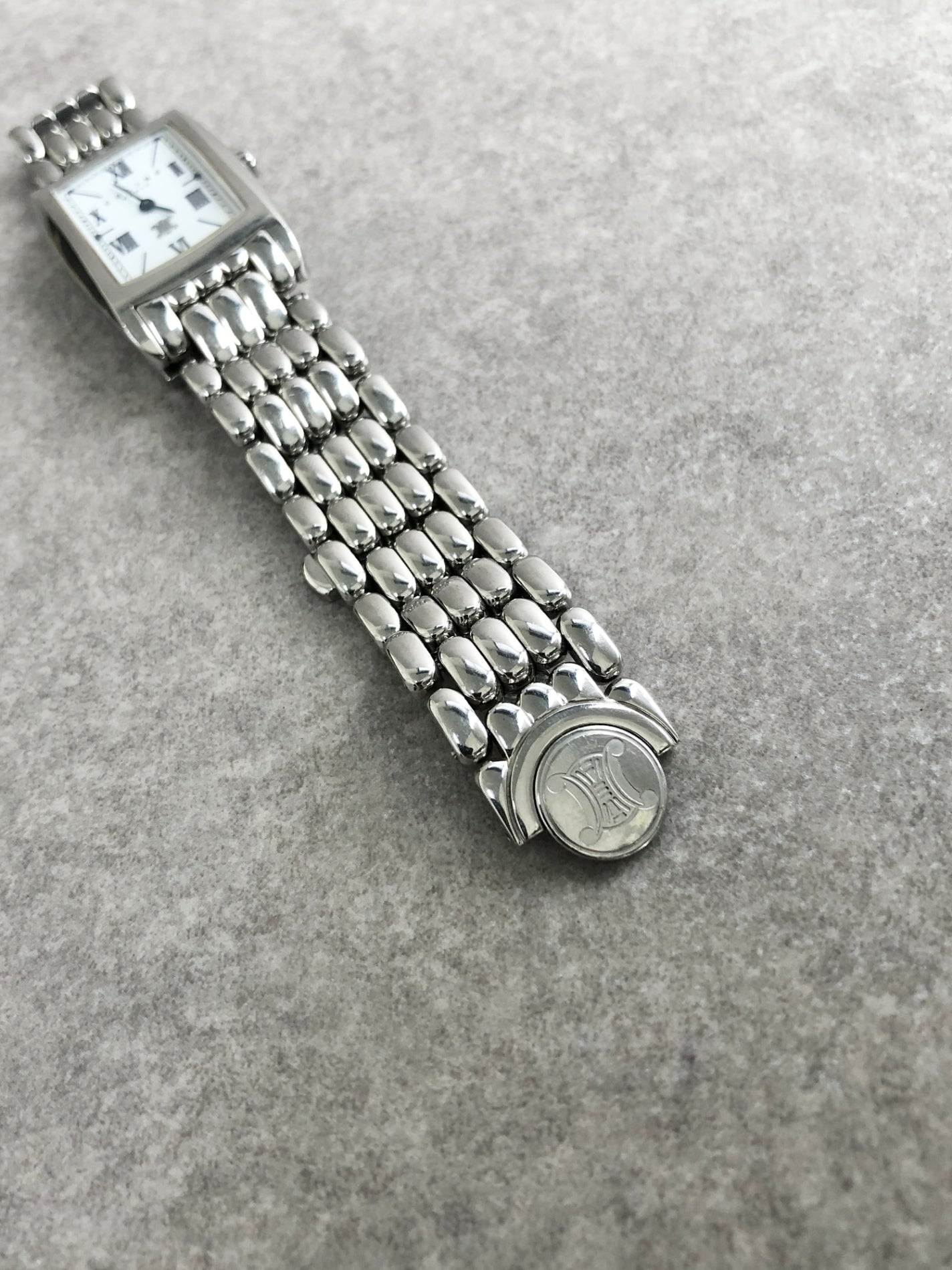 CELINE Triomphe Watch Silver Vintage 87z4zs