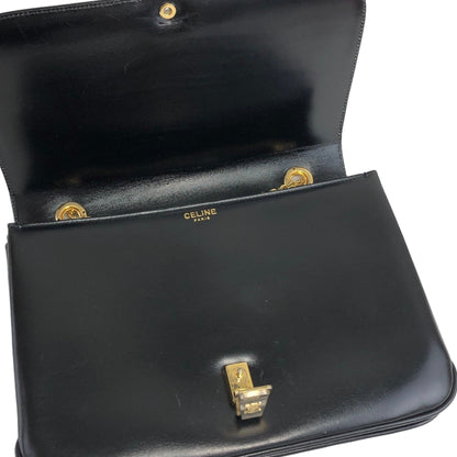 CELINE Blason Chain Shoulder bag Black Vintage 8tu6wa