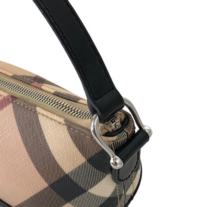 BURBERRY Mega Check Small Handbag Hobobag Beige Vintage yrm78p