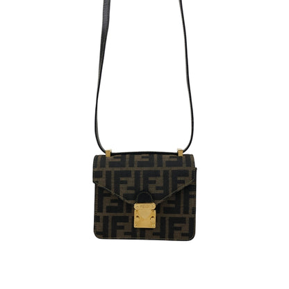 FENDI Zucca Lock Shoulder bag Brown Vintage mbiimu