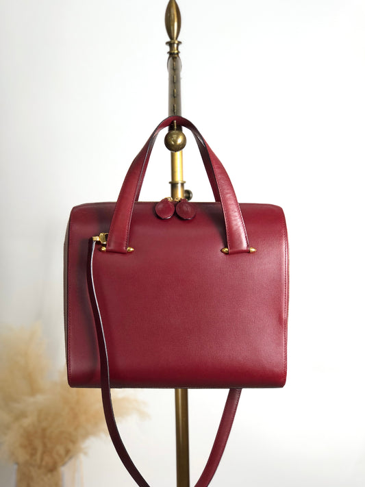 Cartier Two-way Handbag Shoulder bag Bordeaux Vintage d6tb8y