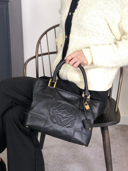 LOEWE Anagram Totebag Black Vintage ycheug