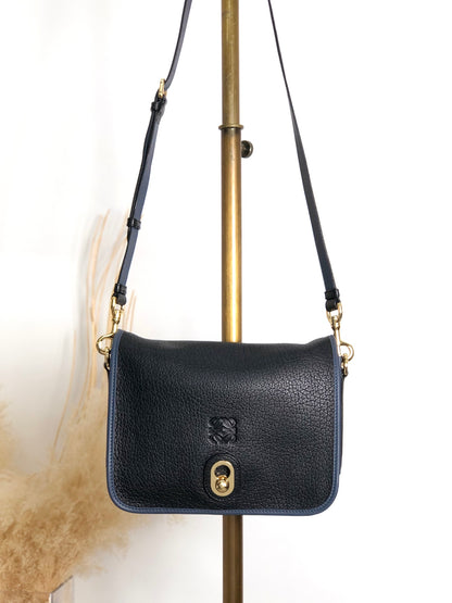 LOEWE Anagram Shoulder bag Navy×Black Vintage r7bby7