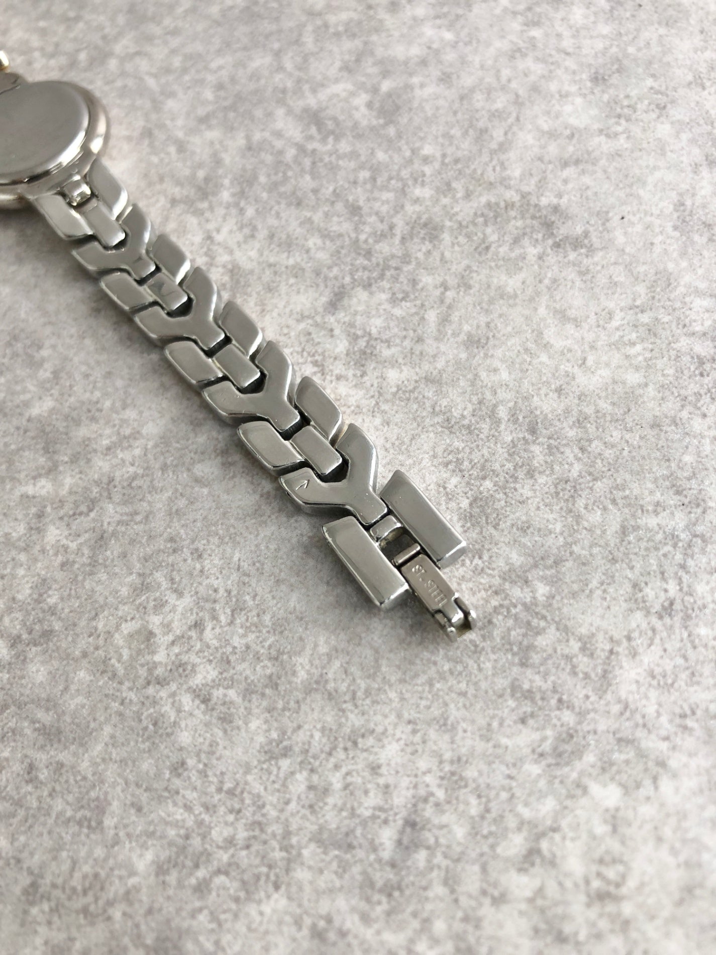 Yves Saint Laurent Logo Quartz Watch Silver×Gold 5420-F45278 Vintage 46jnbp