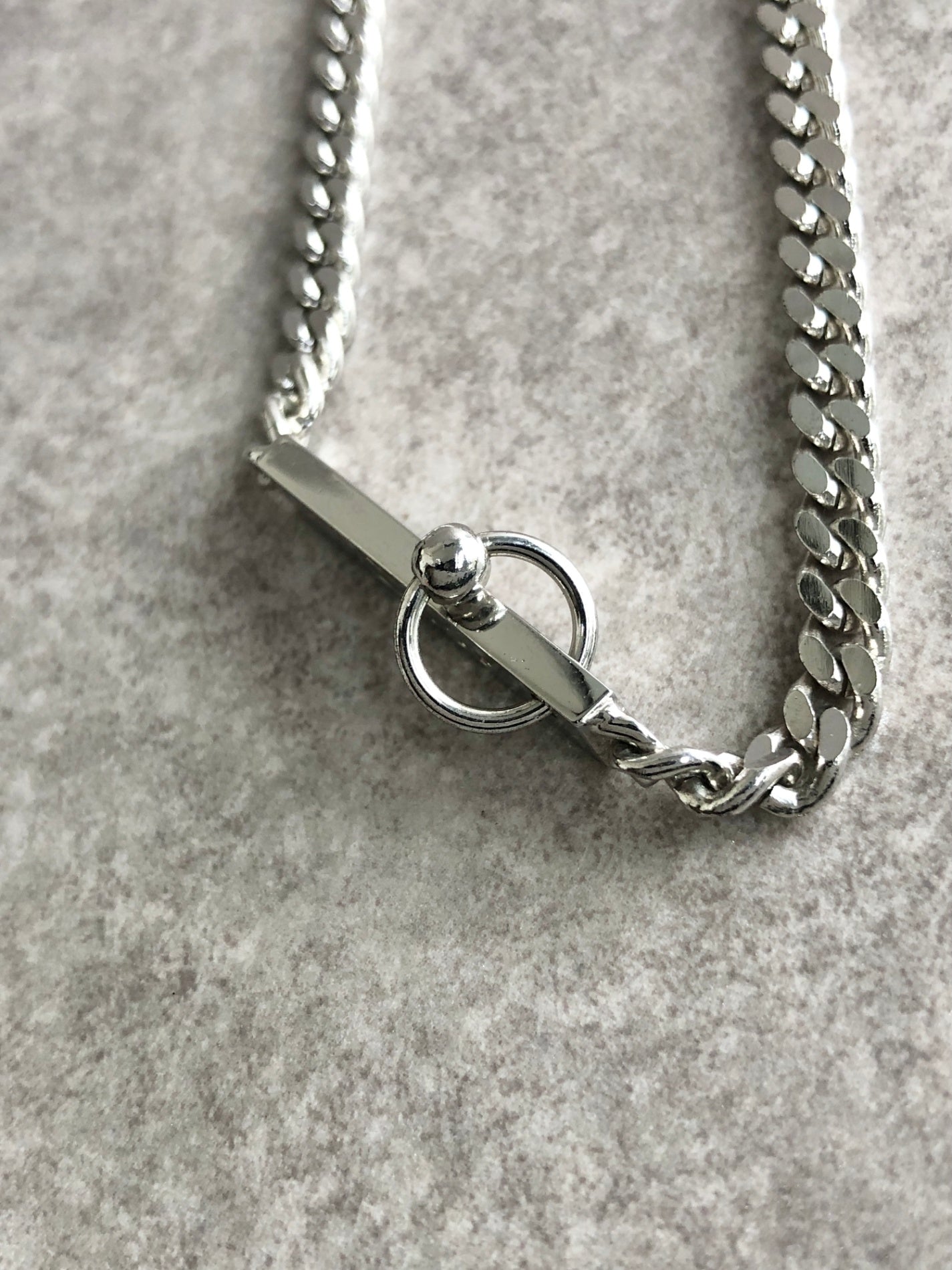 Christian Dior Logo Motif Necklace Silver Vintage 35bccv