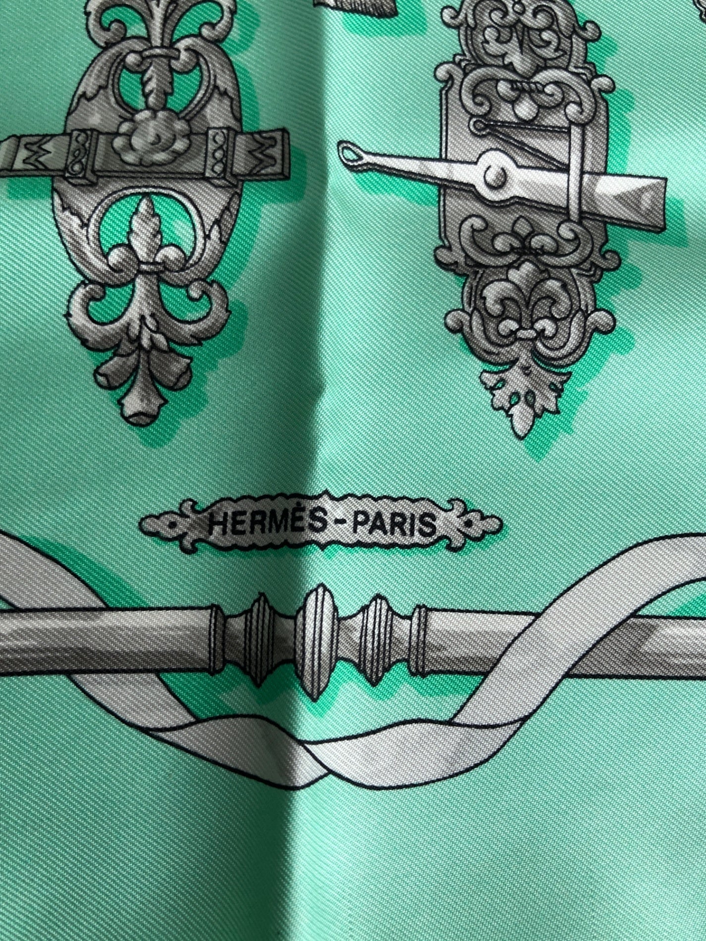 HERMES Silk Scarf Green Vintage n8f2h6