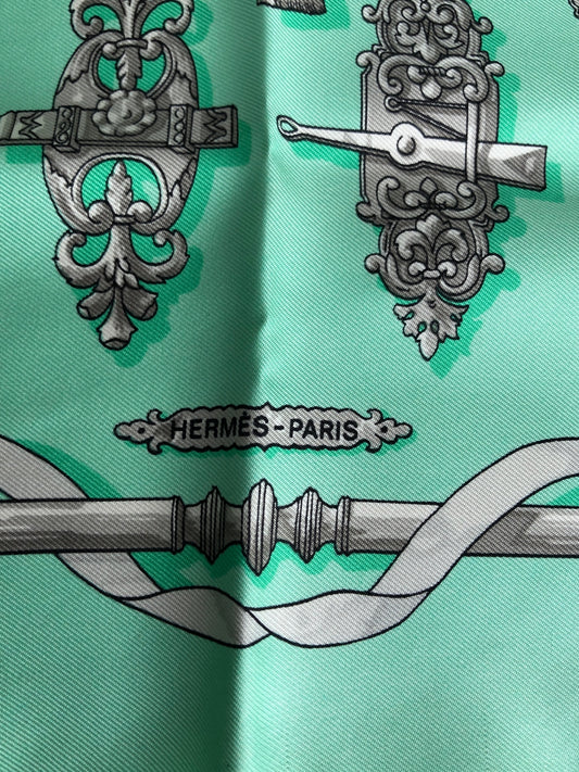 HERMES Silk Scarf Green Vintage n8f2h6