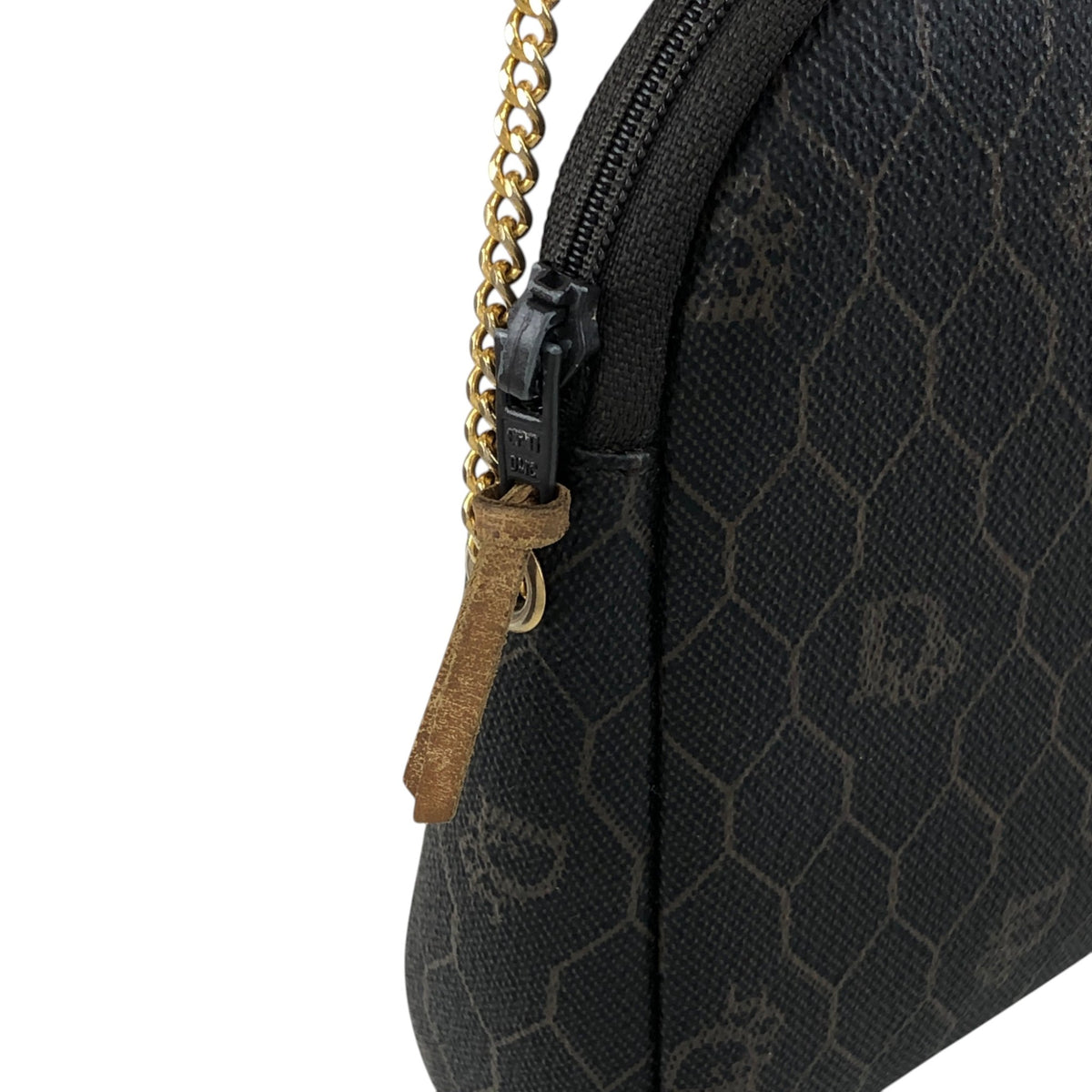 Christian Dior Honeycomb Pattern Chain Shoulder bag Black Vintage cs7hx4