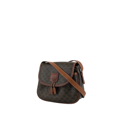 CELINE Macadam Blason Tassel Shoulder bag Brown Vintage zfbk3f