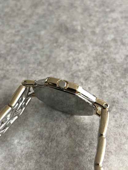 Yves Saint Laurent YSL Logo Octagon Quartz Watch Silver×Gold 4620-E62143 Vintage 4kdjvm