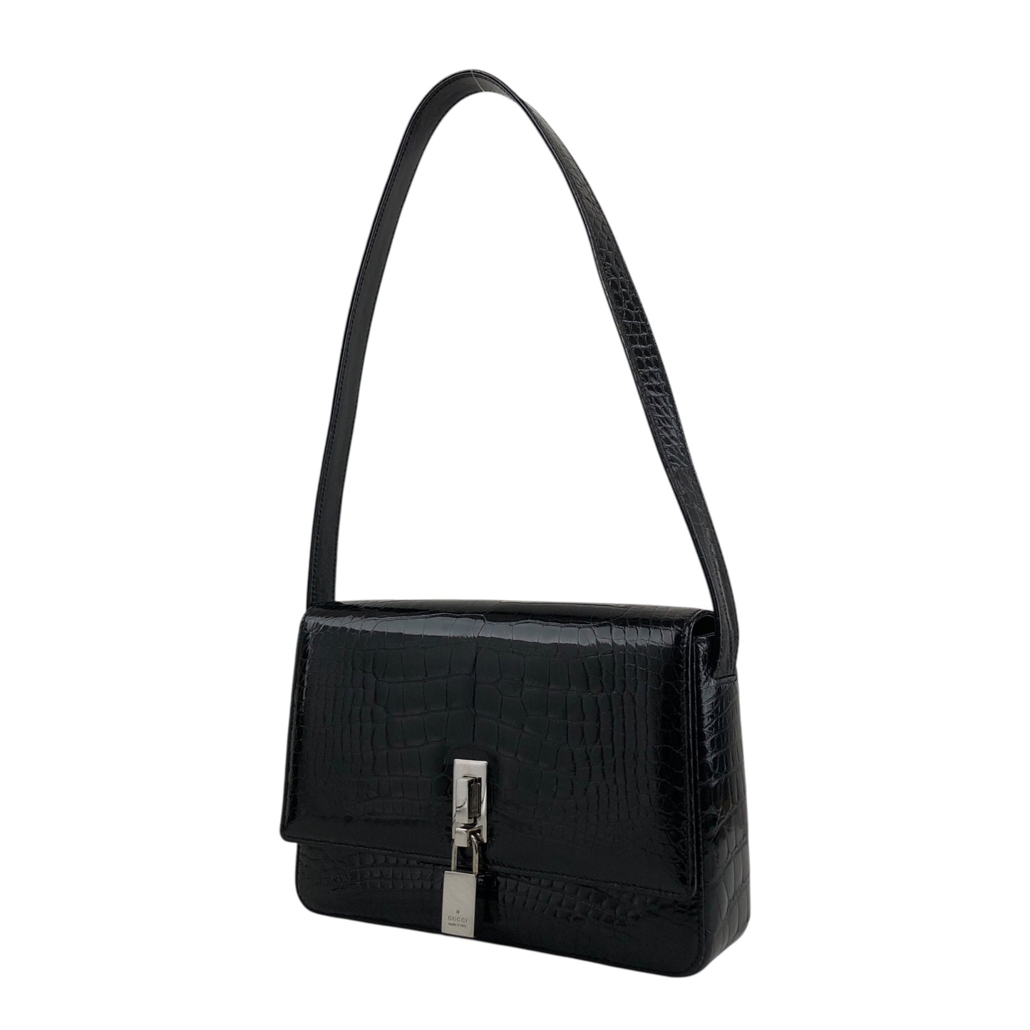 GUCCI Logo Shoulder bag Black Vintage is2idc