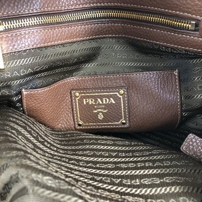 PRADA Triangle Logo Two-way Handbag Shoulder bag Brown Vintage eh2tjx