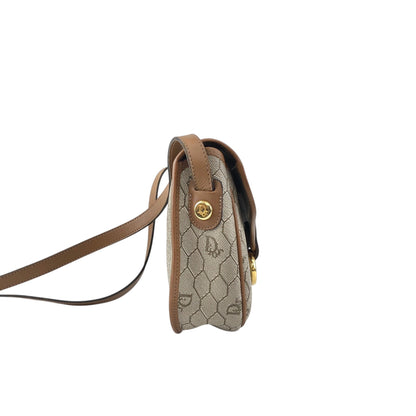 Christian Dior Honeycomb Pattern Shoulder bag Beige Vintage wvwdbt