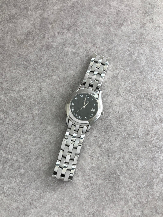 GUCCI Logo Quartz Watch Silver Vintage vx345b